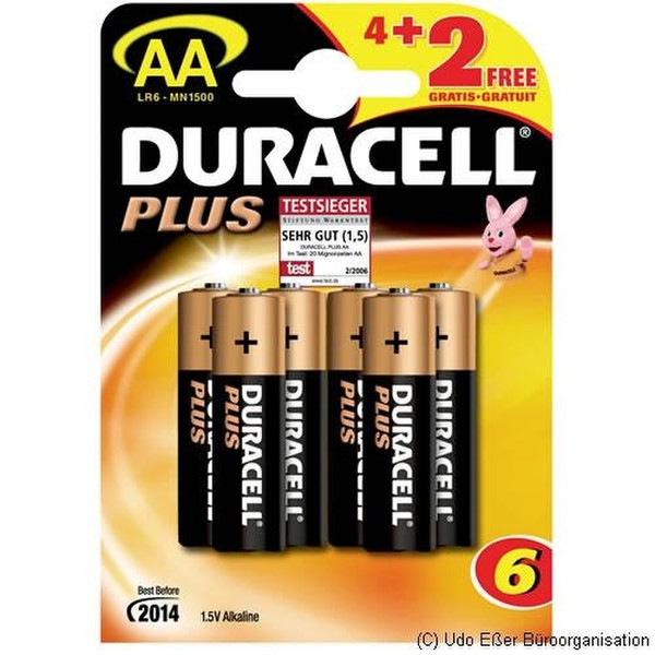 Avery MN1500 Plus Batterie AA 4er + 2 Alkali 1.5V Nicht wiederaufladbare Batterie