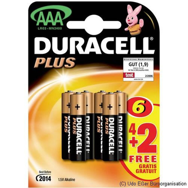 Avery MN2400 Plus Batterie AAA 4er + 2 Alkaline 1.5V non-rechargeable battery