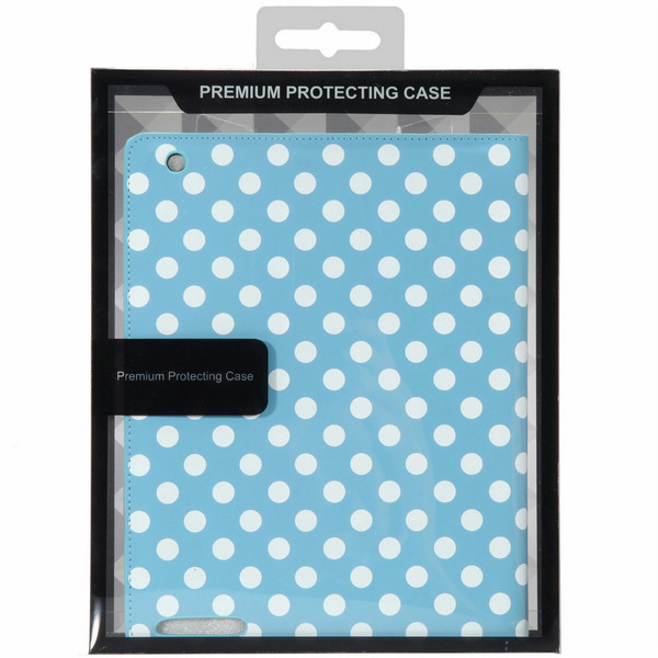 MicroMobile iPad2 Leather Case Ruckfall Blau, Weiß