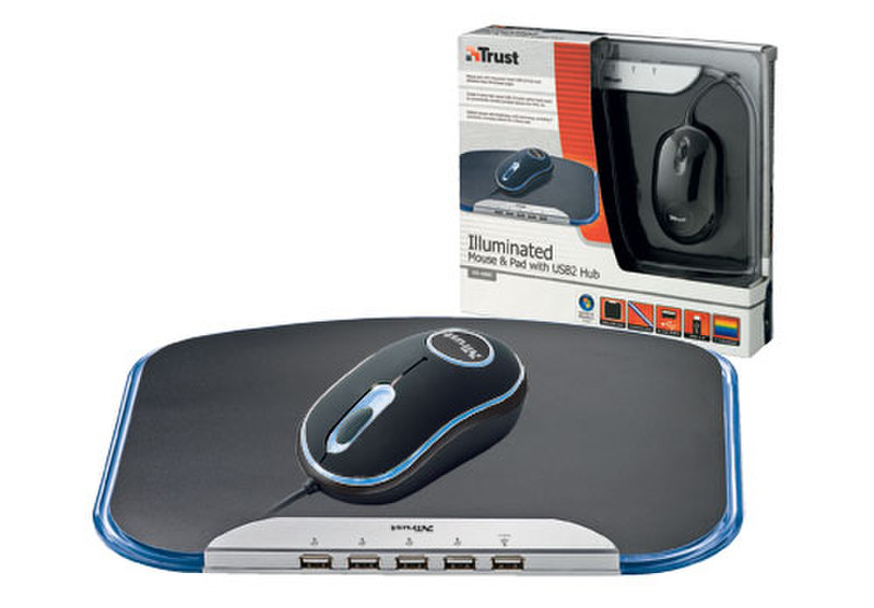 Trust Mouse & Pad with USB2 Hub HU-4880 480Mbit/s Schnittstellenhub