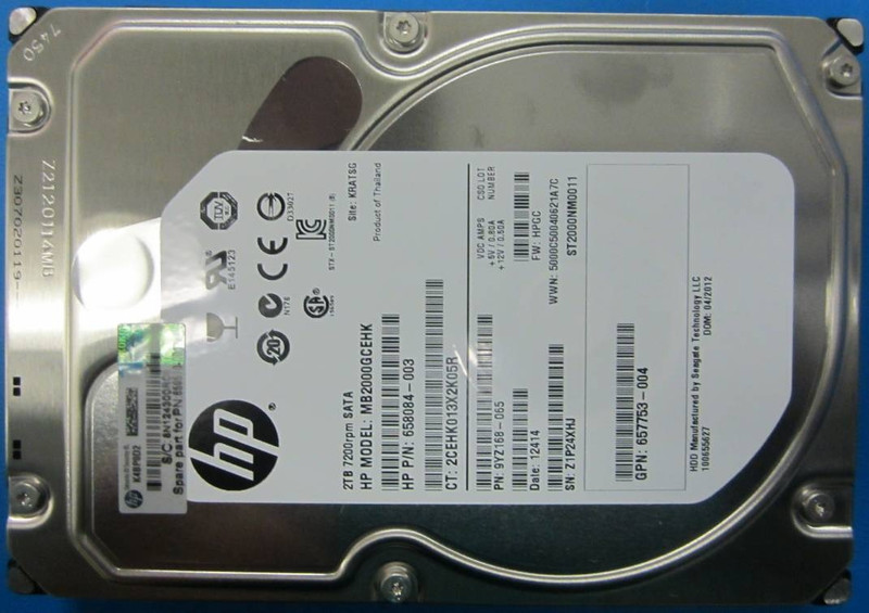 Hewlett Packard Enterprise 2TB non-hot-plug SATA HDD