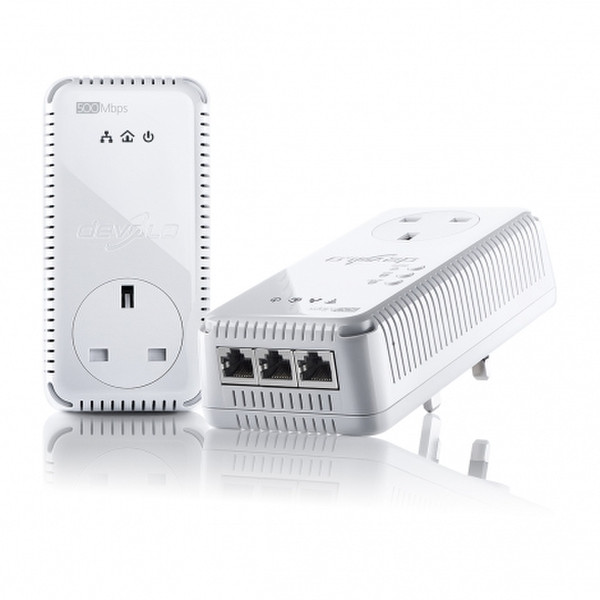 Devolo dLAN 500 AV Wireless+, Starter Kit 500Mbit/s Eingebauter Ethernet-Anschluss WLAN Weiß PowerLine Netzwerkadapter