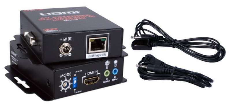 QVS HD-C5S4P AV transmitter & receiver Black AV extender