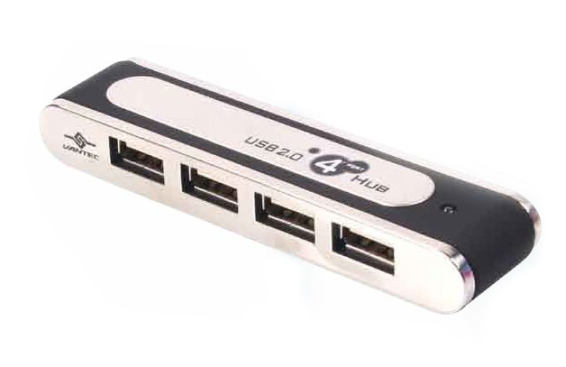 Vantec UGT-MH401 USB 2.0 Hi-Speed Hub 480Mbit/s Schwarz Schnittstellenhub