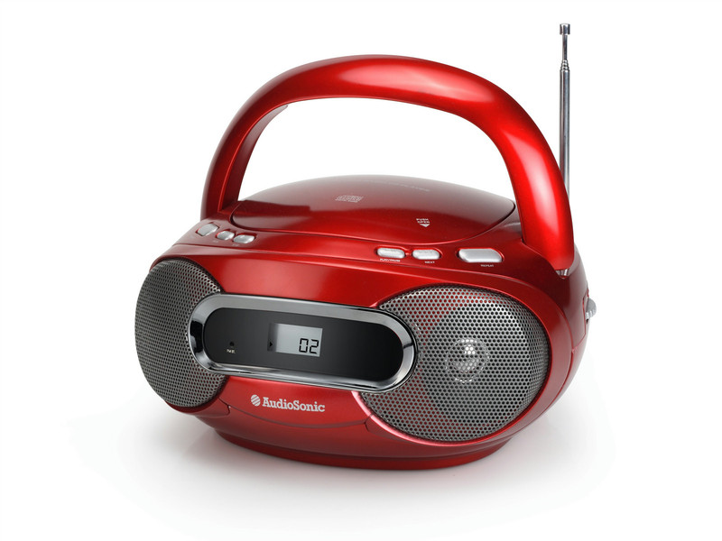 AudioSonic CD-1580 Digital 6W Red CD radio