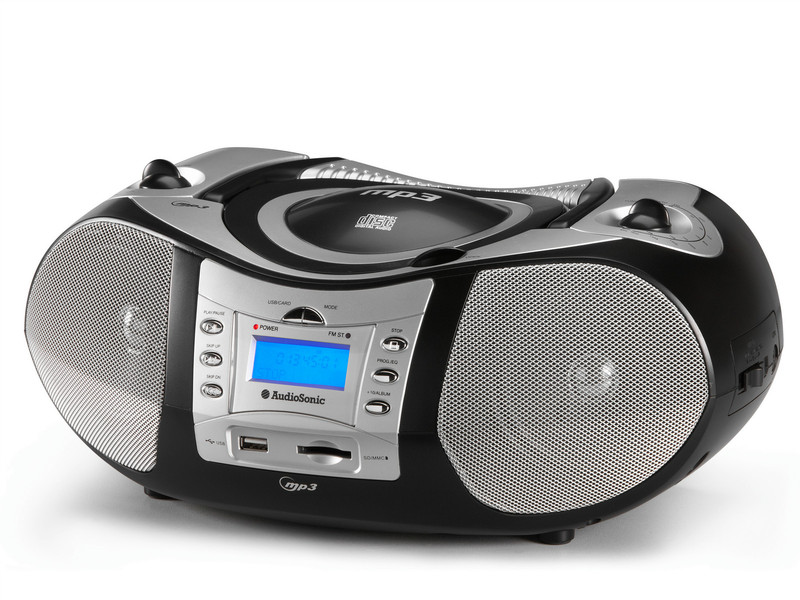 AudioSonic CD-576 Цифровой 10Вт Черный, Cеребряный CD радио