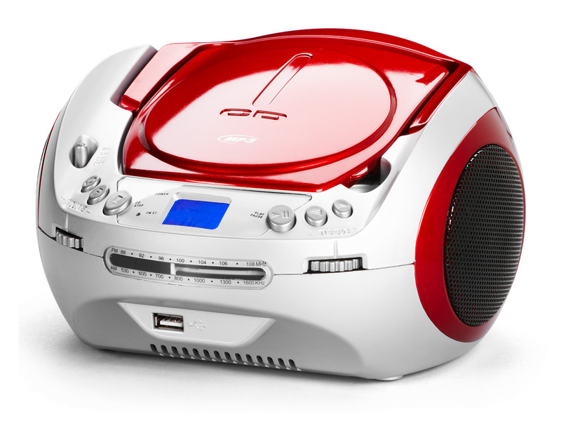 AudioSonic CD-1584 Цифровой 6Вт Красный, Белый CD радио