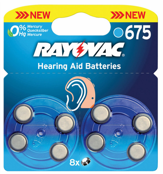 Rayovac Hearing aid 675, 8-pack