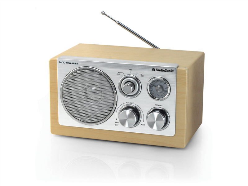 AudioSonic RD-1540 Персональный Аналоговый Бежевый, Cеребряный радиоприемник