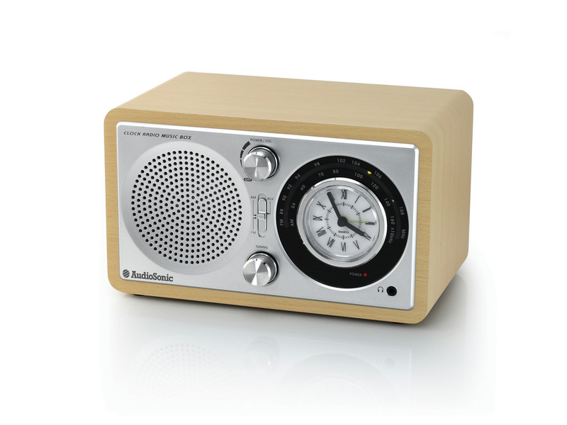 AudioSonic RD-1541 Персональный Аналоговый Бежевый, Cеребряный радиоприемник