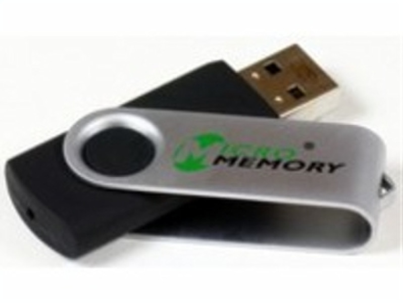 MicroMemory MMUSB2.0/64GBS 64ГБ USB 2.0 Type-A Черный, Cеребряный USB флеш накопитель