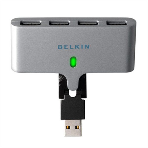 Belkin F5U415CW 480Мбит/с Cеребряный хаб-разветвитель