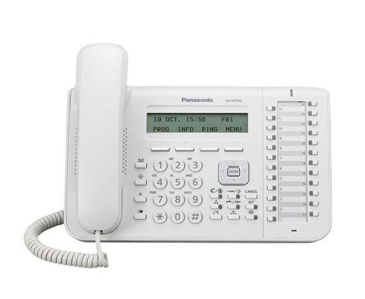 Panasonic KX-NT543 Проводная телефонная трубка 3линий ЖК Белый