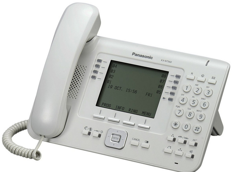 Panasonic KX-NT560 Проводная телефонная трубка ЖК Белый