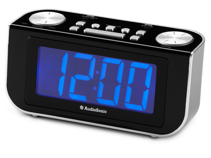 AudioSonic CL-480 Clock Analog Black,Silver
