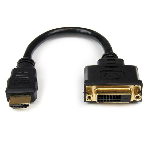 StarTech.com 8in HDMI to DVI-D Video Cable Adapter - HDMI Male to DVI Female video cable adapter