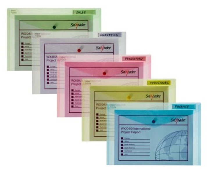 Snopake Polyfile Classic Colours - Assorted Colour Packs - DL Classic (envelope size) Полипропилен (ПП) папка