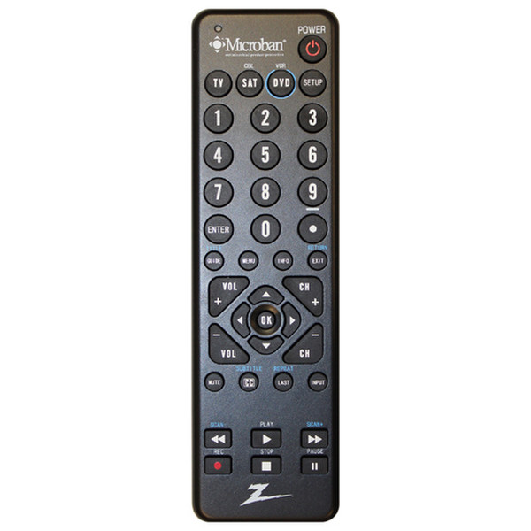 AmerTac ZC300MB Press buttons Black remote control