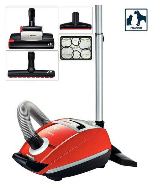 Bosch Zoo'o ProAnimal Zylinder-Vakuum 4.5l 1800W Schwarz, Rot