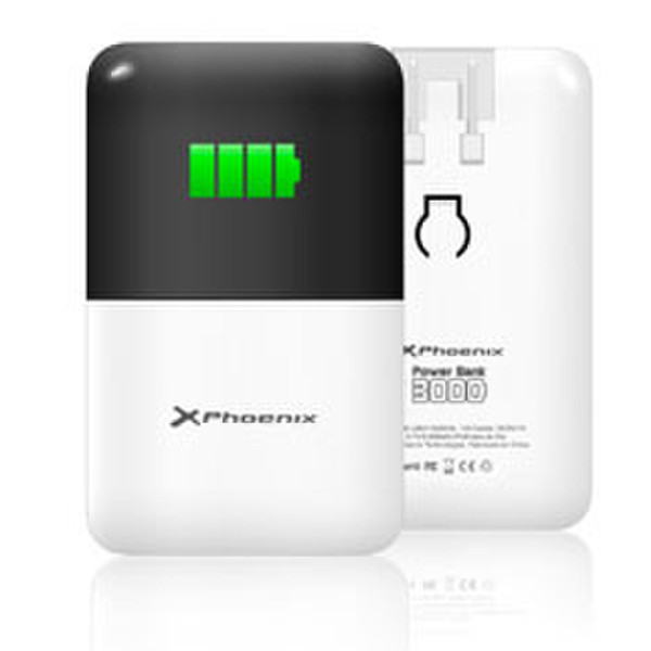 Phoenix Technologies Power Bank 3000 Lithium Polymer (LiPo) 3000mAh White