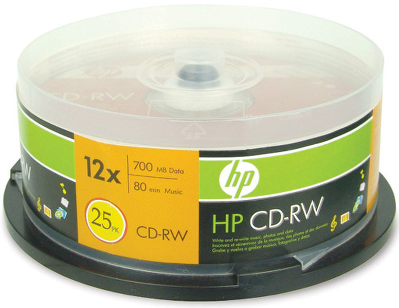 HP CD-RW 12x 700MB CD-RW 700MB 25pc(s)