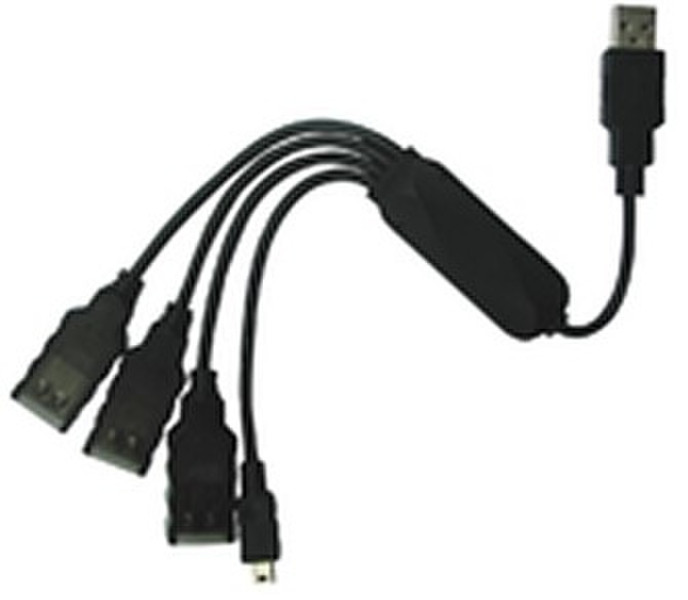 Microconnect 4x USB2.0 480Мбит/с Черный