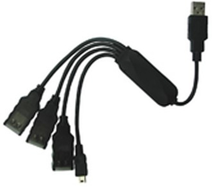 Microconnect 4x USB2.0 480Mbit/s Schwarz