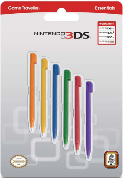 Bigben Interactive Official Mini Stylus, Nintendo DS Lite/DSi/DSiXL/3DS Синий, Зеленый, Оранжевый, Пурпурный, Красный, Желтый стилус