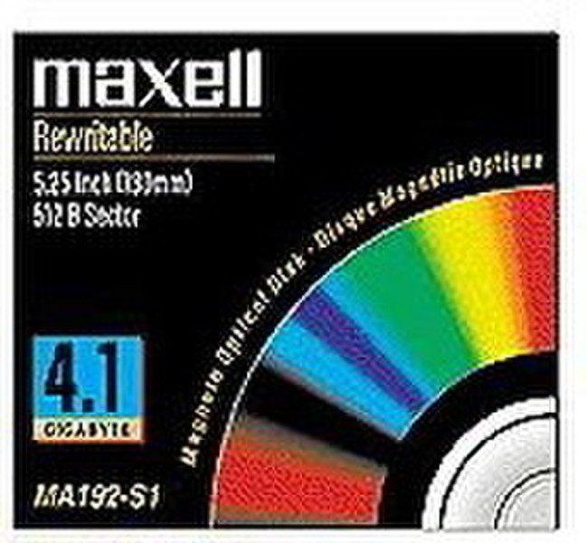 Maxell MA-192-S1/S1 WORM, Magneto Optical Disk, 4.1Gb, pack of 5 4.07MB 5.25