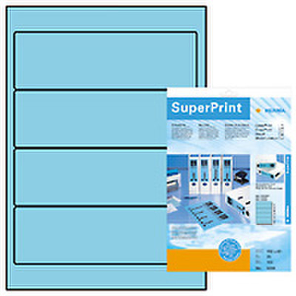 HERMA File labels blue 192x61 SuperPrint 100 pcs. 100Stück(e) selbstklebendes Etikett