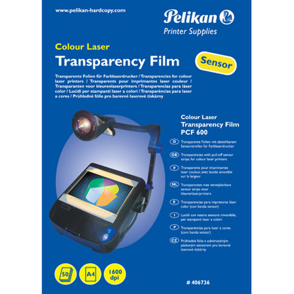 Pelikan 50 Folien für Farblaserdrucker - 50 transparents pour imprimates laser couleur transparancy film