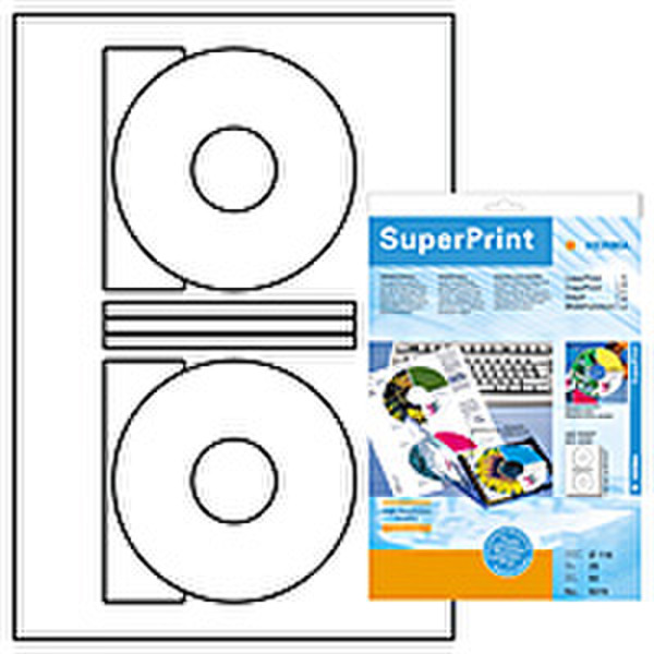 HERMA CD-etiketten wit ø 116 SuperPrint 50 St. 50Stück(e) selbstklebendes Etikett