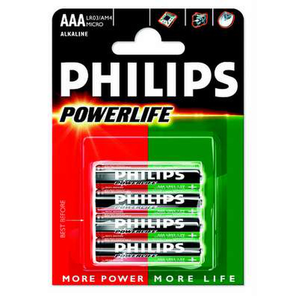 Philips AAA/LR03 Powerlife battery Щелочной 1.5В батарейки