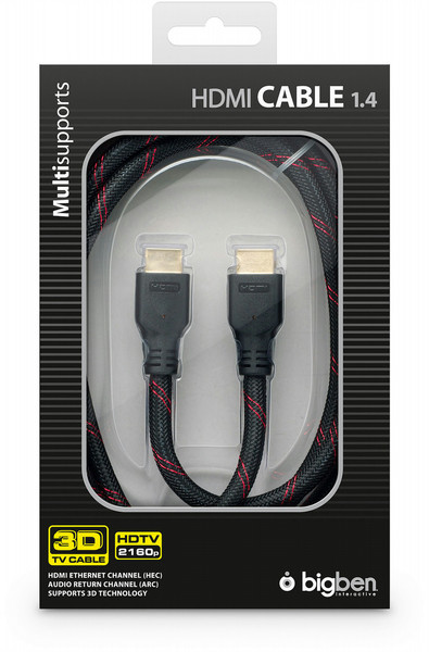 Bigben Interactive HQ HDMI Kabel 1.4 / 3D, 2m 2m HDMI HDMI Schwarz HDMI-Kabel