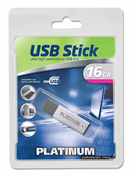 Bestmedia PLATINUM HighSpeed USB Stick 16 GB 16GB USB 2.0 Type-A Silver USB flash drive