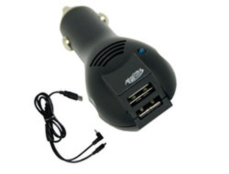Saitek UNI-025 MC UNI Dual Car Adapter Черный адаптер питания / инвертор