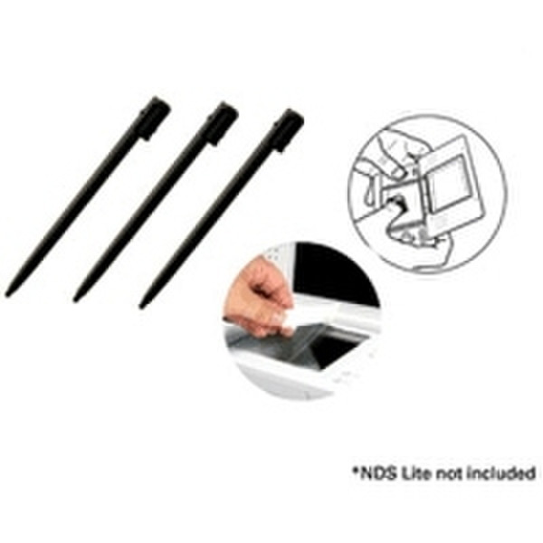 Saitek NDS Lite Screen Protectors/Stylus Pak Black stylus pen