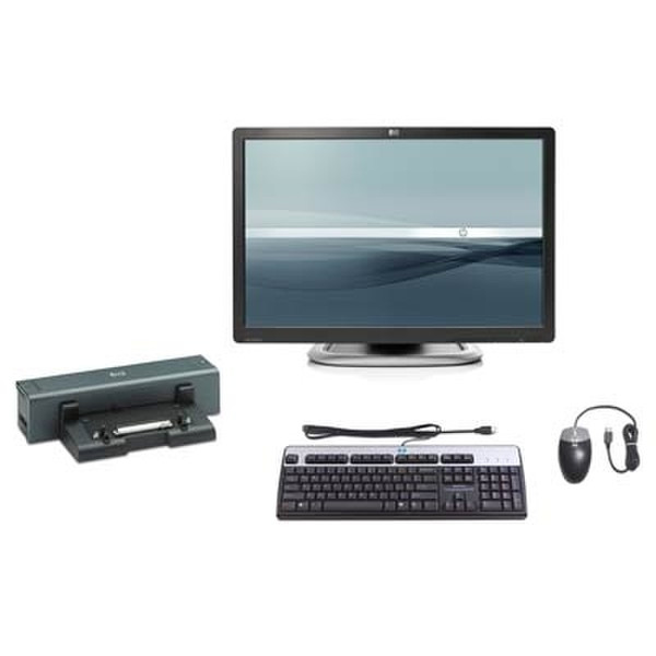 HP Basic Docking Station + L2245W Monitor + USB Keyboard + USB Mouse Bundle notebook dock/port replicator