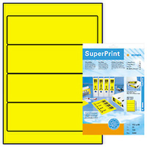 HERMA File labels yellow 192x61 SuperPrint 100 pcs. 100шт самоклеящийся ярлык