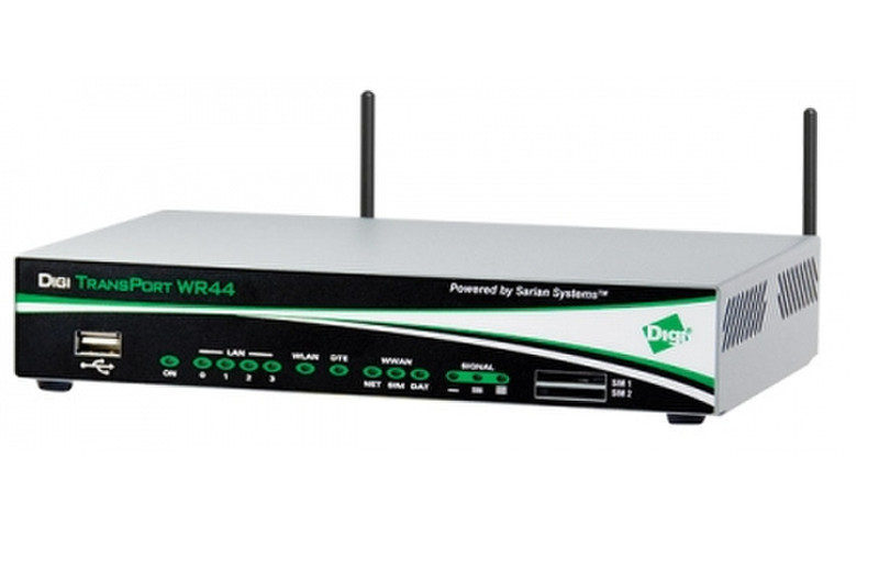 Digi WR44-U7I1-WE1-SW Schnelles Ethernet Schwarz, Weiß WLAN-Router