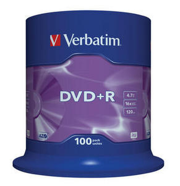 Verbatim DVD+R 4.7GB 16X Branded 100pk Spindle 4.7GB DVD+R 100pc(s)