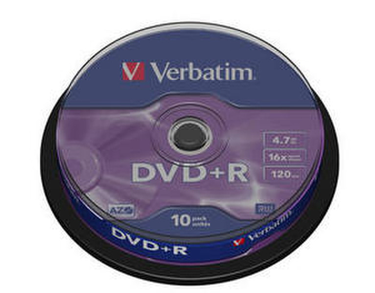 Verbatim DVD+R 4.7GB 16x AdvAZO Spdl 10pk 4.7GB DVD+R 10pc(s)