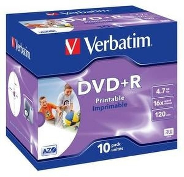 Verbatim DVD+R 4.7GB 16x 10pk Jewelcase 4.7ГБ DVD+R 10шт