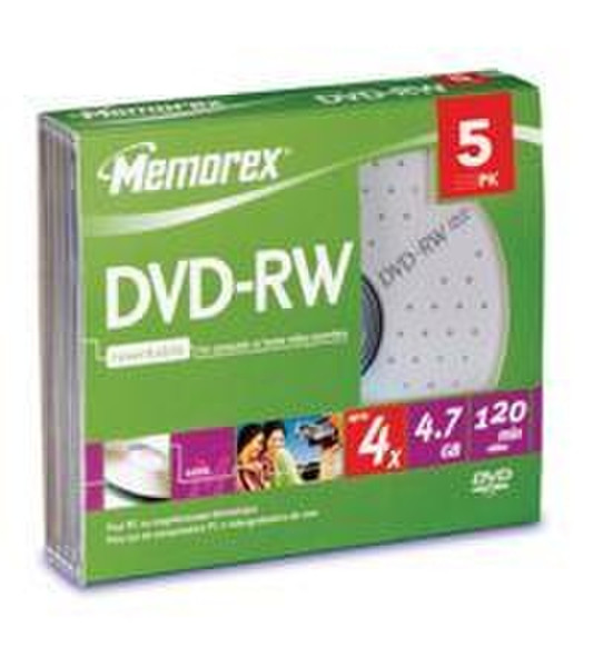 Memorex 4X DVD-RW 5 Pack 4.7GB DVD-RW 5Stück(e)