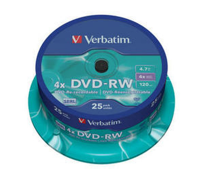 Verbatim DVD-RW Matt Silver 4.7ГБ DVD-RW 25шт