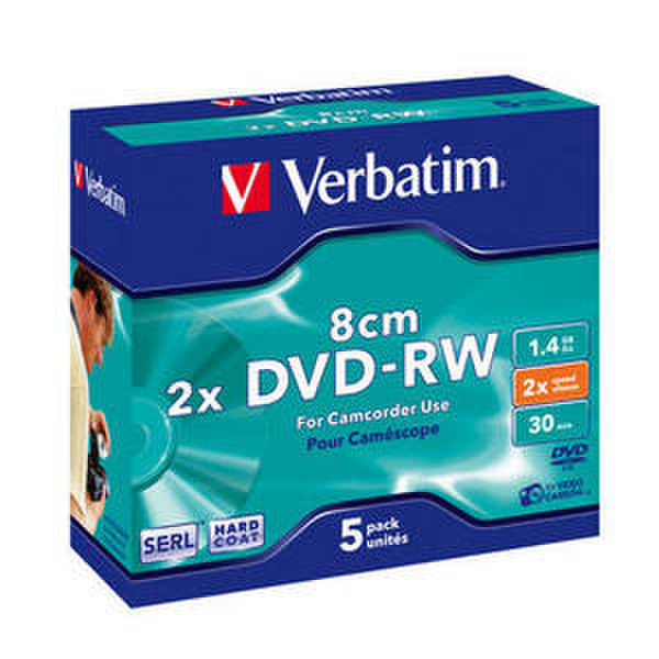 Verbatim DVD-RW 1.4GB 2x 5pk 1.4GB DVD-RW 5pc(s)