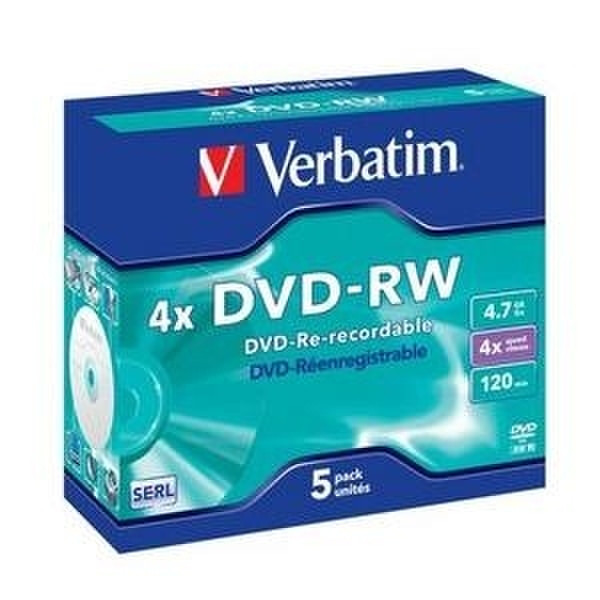 Verbatim DVD-RW 4.7GB 4x AdvAZO JewelCase 5pk 4.7GB DVD-RW 5pc(s)