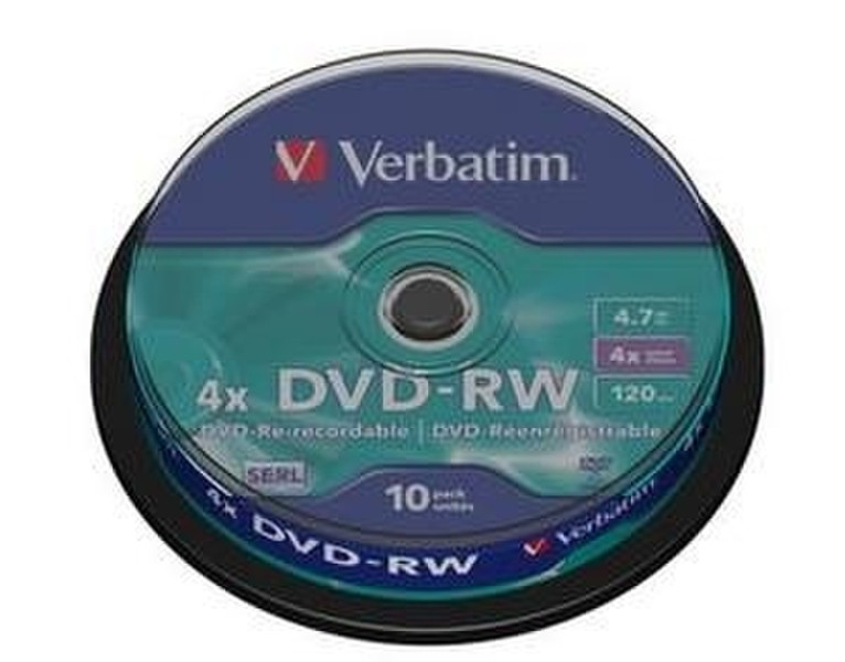 Verbatim DVD-RW Matt Silver 4x, 10pk 4.7ГБ DVD-RW 10шт