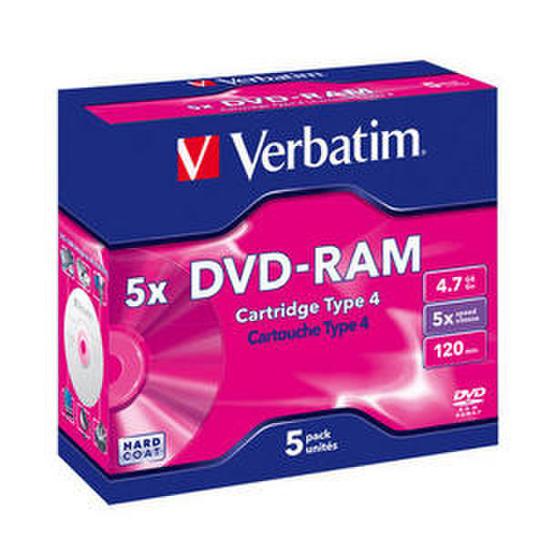 Verbatim DVD-RAM 5x, 5pk 4.7GB DVD-RAM 5pc(s)