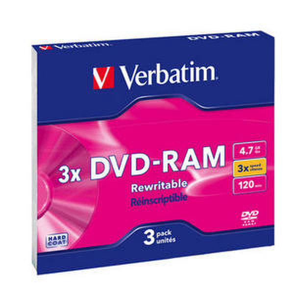 Verbatim DVD-RAM, 3pk 4.7GB DVD-RAM 3Stück(e)